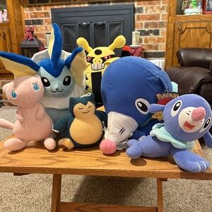 Pokemon Plush Set with Blue, Pink, and Yellow Characters